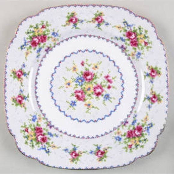 Royal Albert Petit Point Floral Square Salad Plate Crafted In England 9.5” - Picture 1 of 12